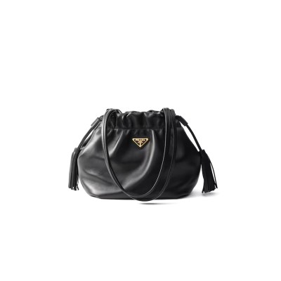 PRADA BLACK NAPPA LEATHER SHOULDER BAG 1BG541 (25*24*11cm) 
